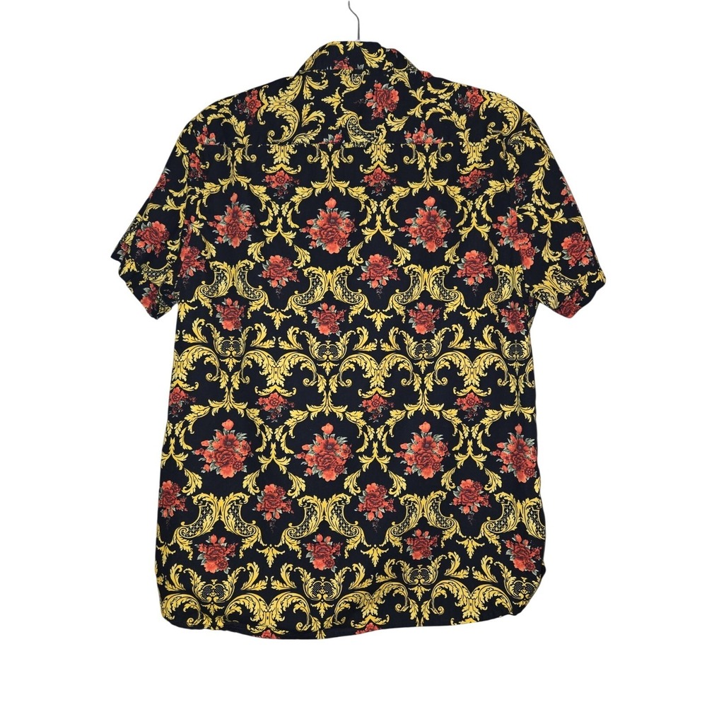 Denim & Flower Ricky Singh Mens Large Baroque Short Sleeve Button Down Shirt